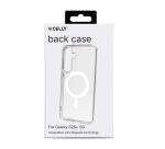 GELSKINMAG - Cover morbida trasparente in TPU, compatibile con la tecnologia Magsafe, anello magnetico color Bianco per Samsung Galaxy S25+ 5G