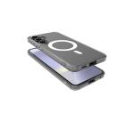 GELSKINMAG - Cover morbida trasparente in TPU, compatibile con la tecnologia Magsafe, anello magnetico color Bianco per Samsung Galaxy S25+ 5G