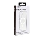 GELSKINMAG - Cover morbida trasparente in TPU, compatibile con la tecnologia Magsafe, anello magnetico color Bianco per Samsung Galaxy S25+ 5G