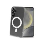 GELSKINMAG - Cover morbida trasparente in TPU, compatibile con la tecnologia Magsafe, anello magnetico color Bianco per Samsung Galaxy S25 5G/ Galaxy S25 5G Enterprise Edition