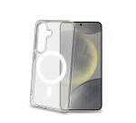 GELSKINMAG - Cover morbida trasparente in TPU, compatibile con la tecnologia Magsafe, anello magnetico color Bianco per Samsung Galaxy S25 5G/ Galaxy S25 5G Enterprise Edition