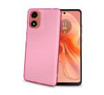 GELSKIN - Cover morbida trasparente rosa in TPU compatibile con Motorola E14/ G24/ G04/ G04s