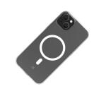 GELSKINMAG - Cover morbida trasparente in TPU, compatibile con la tecnologia Magsafe, anello magnetico color bianco per Apple iPhone 15 Plus [IPHONE 15 CASES]