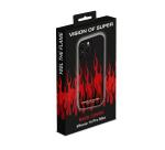 VISION OF SUPER - Cover in TPU con finitura soft touch colore nero con fiamme rosse compatibile con Apple iPhone 14 Pro Max [VOS COLLECTION]