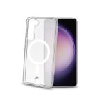 GELSKINMAG - Cover morbida trasparente in TPU, compatibile con la tecnologia Magsafe, anello magnetico color Bianco per Samsung Galaxy S24 5G/ Galaxy S24 5G Enterprise Edition