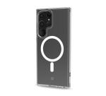 GELSKINMAG - Cover morbida trasparente in TPU compatibile con la tecnologia Magsafe, anello magnetico colore Bianco per Galaxy S23 Ultra 5G/ Galaxy S23 Ultra 5G Enterprise Edition