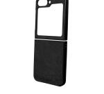 FOLDING - Cover in TPU composta da scocca anteriore e posteriore, effetto pelle sintetica colore nero compatibile Samsung Galaxy Z Flip 7 FE/ Z Flip 6/ Z Flip 6 Enterprise Edition