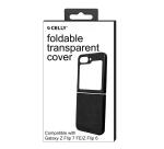 FOLDING - Cover in TPU composta da scocca anteriore e posteriore, effetto pelle sintetica colore nero compatibile Samsung Galaxy Z Flip 7 FE/ Z Flip 6/ Z Flip 6 Enterprise Edition