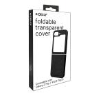 FOLDING - Cover in TPU composta da scocca anteriore e posteriore, effetto pelle sintetica colore nero compatibile Samsung Galaxy Z Flip 7 FE/ Z Flip 6/ Z Flip 6 Enterprise Edition