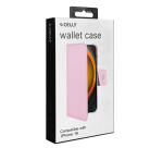WALLY - Custodia a libro in pelle sintetica con chiusura flap magnetico, slot per carte e funzione stand colore rosa compatibile con Apple iPhone 16 [IPHONE 16 CASES]