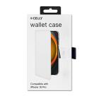WALLY - Custodia a libro in pelle sintetica con chiusura flap magnetico, slot per carte e funzione stand colore bianco compatibile con Apple iPhone 16 Pro [IPHONE 16 CASES]