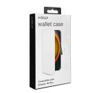 WALLY - Custodia a libro in pelle sintetica con chiusura flap magnetico, slot per carte e funzione stand colore bianco compatibile con Apple iPhone 16 Pro [IPHONE 16 CASES]