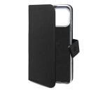 WALLY - Custodia a libro in pelle sintetica con chiusura flap magnetico, slot per carte e funzione stand colore nero compatibile con Motorola G86/ G86 Power