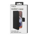 WALLY - Custodia a libro in pelle sintetica con chiusura flap magnetico, slot per carte e funzione stand colore nero compatibile con Motorola G86/ G86 Power