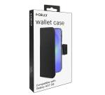 WALLY - Custodia a libro in pelle sintetica con chiusura flap magnetico, slot per carte e funzione stand colore nero compatibile con Samsung Galaxy A37 5G/ A37 5G EE