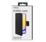 WALLY - Custodia a libro in pelle sintetica con chiusura flap magnetico, slot per carte e funzione stand colore nero compatibile con Samsung Galaxy A27 5G