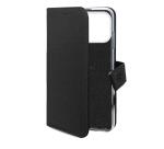 WALLY - Custodia a libro in pelle sintetica con chiusura flap magnetico, slot per carte e funzione stand colore nero compatibile x Apple iPhone 18 Pro/ 17 Pro [IPHONE 18 CASES]