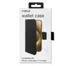 WALLY - Custodia a libro in pelle sintetica con chiusura flap magnetico, slot per carte e funzione stand colore nero per Apple iPhone 18 Pro Max/iPhone 17 Pro Max [IPHONE 18 CASES]