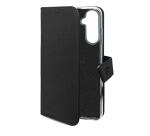 WALLY - Custodia a libro in pelle sintetica con chiusura flap magnetico, slot per carte e funzione stand colore nero compatibile con Samsung Galaxy S26 FE 5G