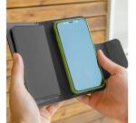 DUOMO - Custodia a libro con chiusura magnetica, slot porta carte colore nero compatibile con gli smartphone fino a 6.5" dimensione display - RECYCLE