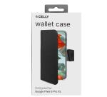 WALLY - Custodia a libro in pelle sintetica con chiusura flap magnetico, slot per carte e funzione stand colore nero compatibile con Google Pixel 9 Pro XL