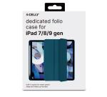 BOOKFOLIO - Custodia a libro colore blu con funzione stand, porta pennino compatibile con Apple iPad 7 gen/8 gen/9 gen
