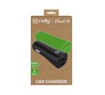 GRSCCUSBUSBCBK - Car charger with 2 output ports made with 100% recycled plastics [PLANET COLLECTION]