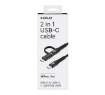 USBC2IN1 - 100W 2in1 Cable: USB-C & Lightning [POWER DELIVERY]