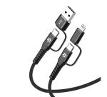 USBC4IN1 - 60W 4in1 USB-C to USB-C Cable + USB-A & Lightning adapters [POWER DELIVERY]