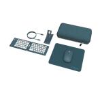 KITTRAVEL - Kit Viaggio per lavorare in mobilità, tastiera wireless pieghevole, mouse wireless, mousepad, supporto smartphone, cavo USB-C