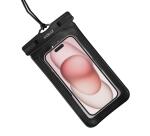 SPLASHBAG25 - Custodia impermeabile per smartphone fino a 7", design trasparente, chiusura ermetica, laccio a collo incluso