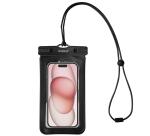 SPLASHBAG25 - Custodia impermeabile per smartphone fino a 7", design trasparente, chiusura ermetica, laccio a collo incluso