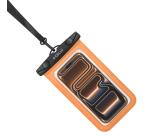 SPLASHBAG26 - Custodia impermeabile per smartphone fino a 7", design trasparente, chiusura ermetica, laccio a collo incluso