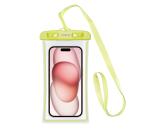 SPLASHBAG24 - Custodia impermeabile per smartphone fino a 7", design trasparente, chiusura ermetica, laccio a collo incluso