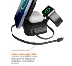 Caricabatterie wireless pieghevole 3 in 1 con cavo retrattile