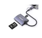 Lettore memory card SD  Micro SD USB 3.0 - Interfaccia USB-C + USB-A alluminio