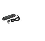 MULTIPRESA SLIM6 - 6 PRESE BIPASSO 10/16A  - INTERRUTTORE LUMINOSO -  CON CAVO SPINA 16A- ANTRACITE -