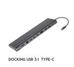 NILOX TECH - Docking station con porta USB-C 3.1, 11in1, 3 porte USB, lettore memorie, Ethernet, Display port, HDMI 4K, VGA, audio jack 3.5mm, provvista di Security Lock Hole