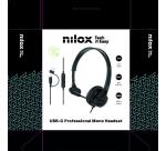 NXAUCMON01 - Cuffia Mono professionale con tecnologia ENC, controlli sul cavo, porta USB-C e adattatore USB-A, lunghezza cavo 2 metri, microfono regolabile