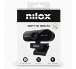 NILOX TECH - Webcam con risoluzione 1080p, perfetta per uso Skype, Hangouts, Zoom, Plug & Play, risoluzione Full HD a 30 fps, microfono, lunghezza cavo 1.6 mt, interfaccia USB