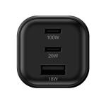 NILOX TECH - Caricatore GaN 100W 3x USB-C, cavo USB-C da 2 metri incluso