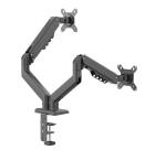 NILOX TECH - Supporto a doppio braccio per Monitor, adatto a monitor dai 15" fino a 32", VESA: 75x75 e 100x100