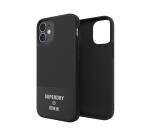 SUPERDRY - Cover in TPU+Policarbonato flessibile anti-urto con intarsiatura in tela colore nero compatibile con Apple iPhone 12 Mini