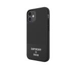 SUPERDRY - Cover in TPU+Policarbonato flessibile anti-urto con intarsiatura in tela colore nero compatibile con Apple iPhone 12 Mini
