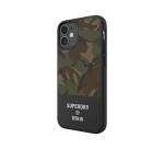 SUPERDRY - Cover in TPU+Policarbonato flessibile anti-urto con intarsiatura in tela colore mimetico verde compatibile con Apple iPhone 12 Mini