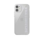 SUPERDRY - Cover trasparente con logo Superdry colore argento bordi rialzati compatibile con Apple iPhone 12 Mini