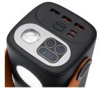 Power Bank 60.000 mAh supporto QC 3.0 e PD 100W, dotato di luci da campeggio integrate.
