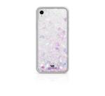 WHITE DIAMONDS - Cover semi-trasparente in TPU rigido con glitter fluttuanti nel liquido compatibile con Apple iPhone Xs/ iPhone X
