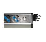 MULTIPRESA DA TAVOLO 4 PRESE UNIVERSALI CON 2 PORTE USB E INTERRUTTORE CON COPERCHIO DI PROTEZIONE CAVO MT 1 80 SPINA TRIPOLARE ITALIANA 16A