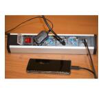 MULTIPRESA DA TAVOLO 4 PRESE UNIVERSALI CON 2 PORTE USB E INTERRUTTORE CON COPERCHIO DI PROTEZIONE CAVO MT 1 80 SPINA TRIPOLARE ITALIANA 16A